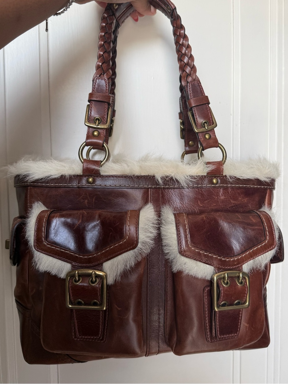 Vintage Coach Shearling Bag